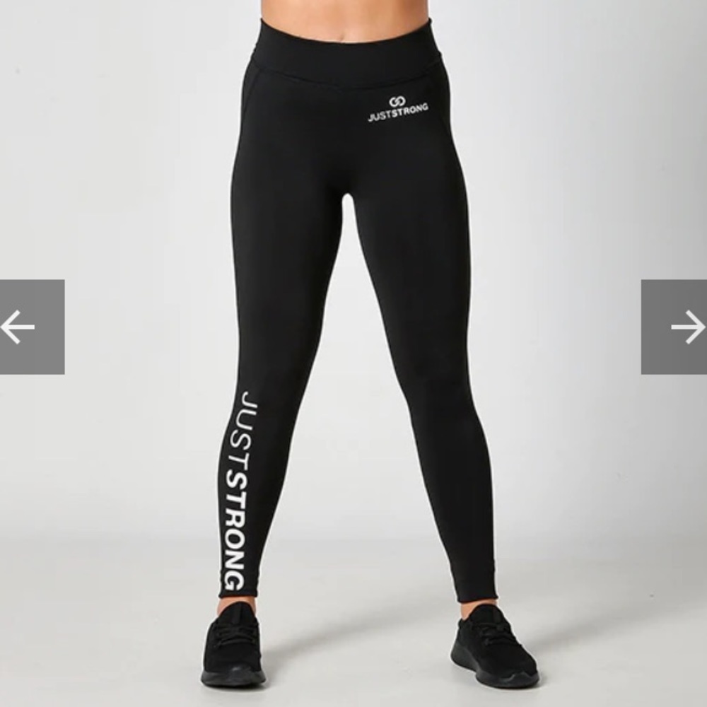 Just Strong Jet Black Gym Leggings ?.